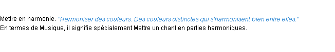 Définition harmoniser ACAD 1932