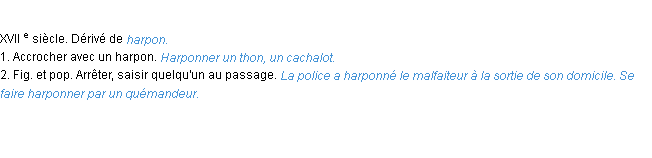Définition harponner ACAD 1986