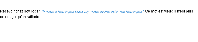 Définition heberger ACAD 1694
