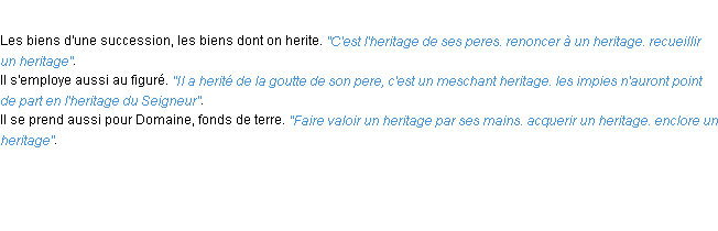 Définition heritage ACAD 1694
