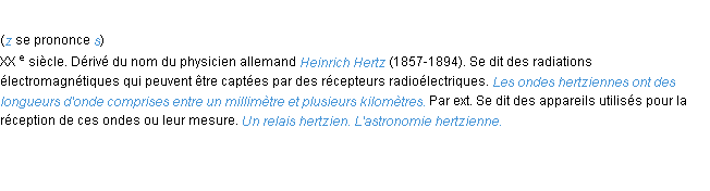 Définition hertzien ACAD 1986