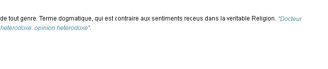 Définition heterodoxe ACAD 1694