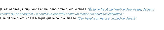 Définition heurt ACAD 1932