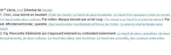 Définition heurt ACAD 1986