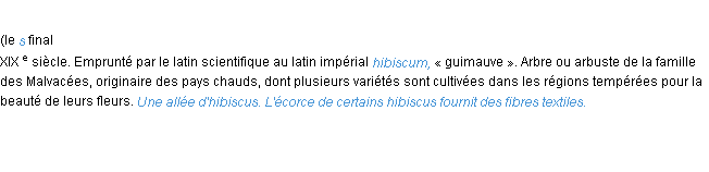 Définition hibiscus ACAD 1986
