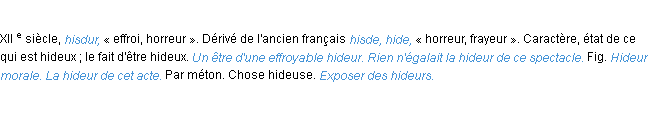 Définition hideur ACAD 1986