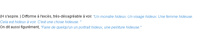 Définition hideux ACAD 1798