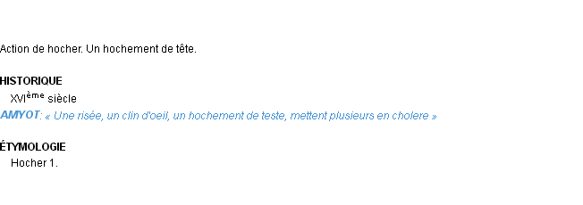 Définition hochement Emile Littré