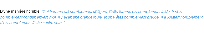 Définition horriblement ACAD 1932