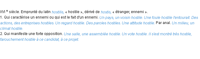 Définition hostile ACAD 1986
