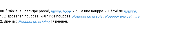 Définition houpper ACAD 1986