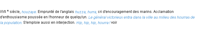 Définition hourra ACAD 1986