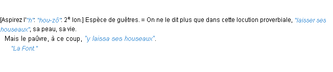 Définition houseaux JF.Feraud