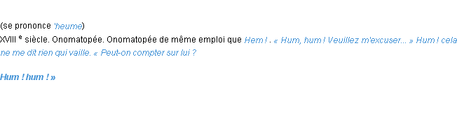 Définition hum ! ACAD 1986