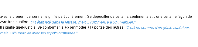 Définition humaniser ACAD 1835