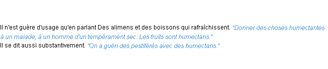 Définition humectant ACAD 1798
