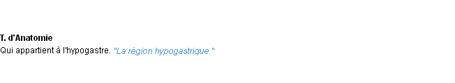Définition hypogastrique ACAD 1932