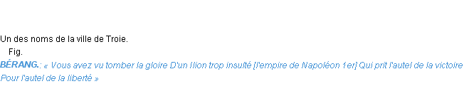 Définition ilion Emile Littré