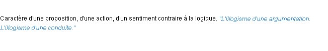Définition illogisme ACAD 1932