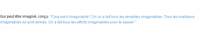 Définition imaginable ACAD 1835