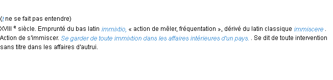 Définition immixtion ACAD 1986
