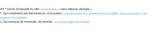 Définition immodeste ACAD 1986