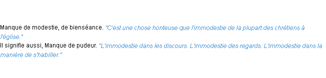 Définition immodestie ACAD 1835