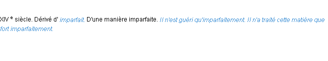 Définition imparfaitement ACAD 1986