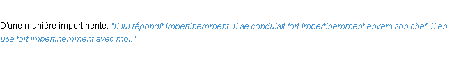 Définition impertinemment ACAD 1932