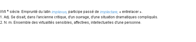 Définition implexe ACAD 1986