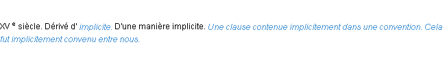 Définition implicitement ACAD 1986
