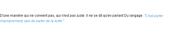 Définition improprement ACAD 1798