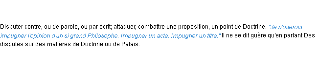 Définition impugner ACAD 1798