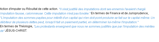 Définition imputation ACAD 1932
