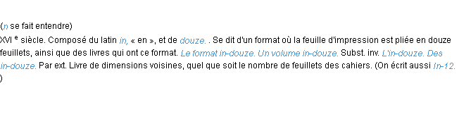 Définition in-douze ACAD 1986