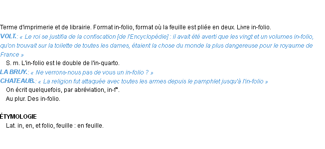 Définition in-folio Emile Littré