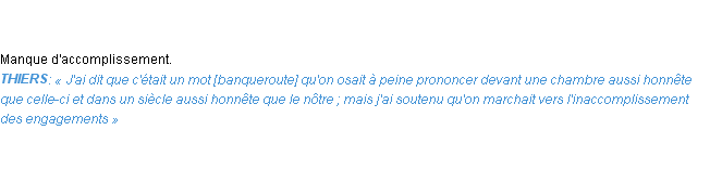 Définition inaccomplissement Emile Littré