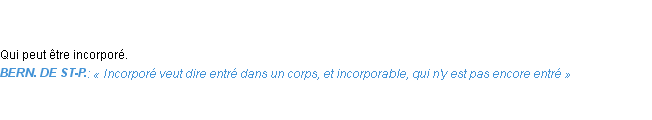 Définition incorporable Emile Littré