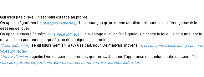 Définition indirect ACAD 1798