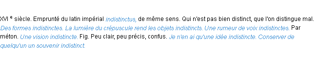 Définition indistinct ACAD 1986