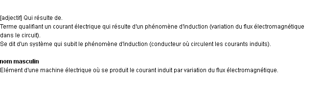 Définition induit