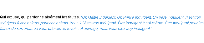 Définition indulgent ACAD 1798
