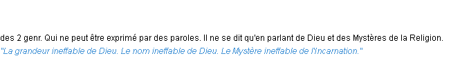 Définition ineffable ACAD 1798