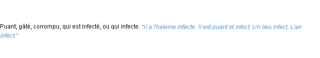 Définition infect ACAD 1798