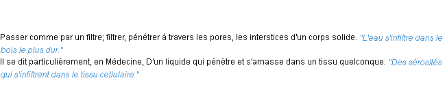 Définition infiltrer ACAD 1835