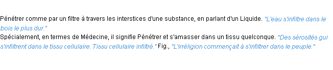 Définition infiltrer ACAD 1932