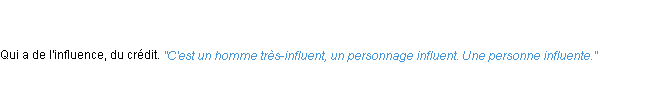 Définition influent ACAD 1835