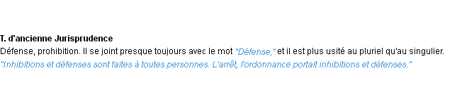 Définition inhibition ACAD 1932
