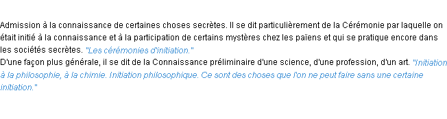 Définition initiation ACAD 1932
