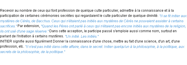 Définition initier ACAD 1932